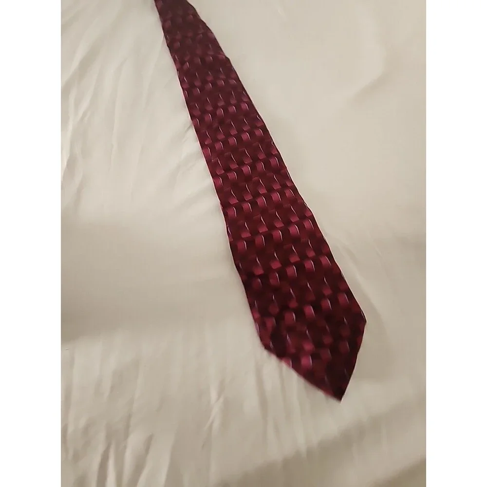 GD Grateful Dead Silk Tie Red And Blue Abstract Design